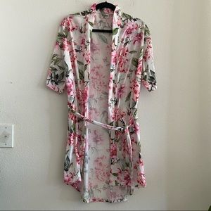 Show Me Your Mumu Floral Robe with Tie Belt One Size
